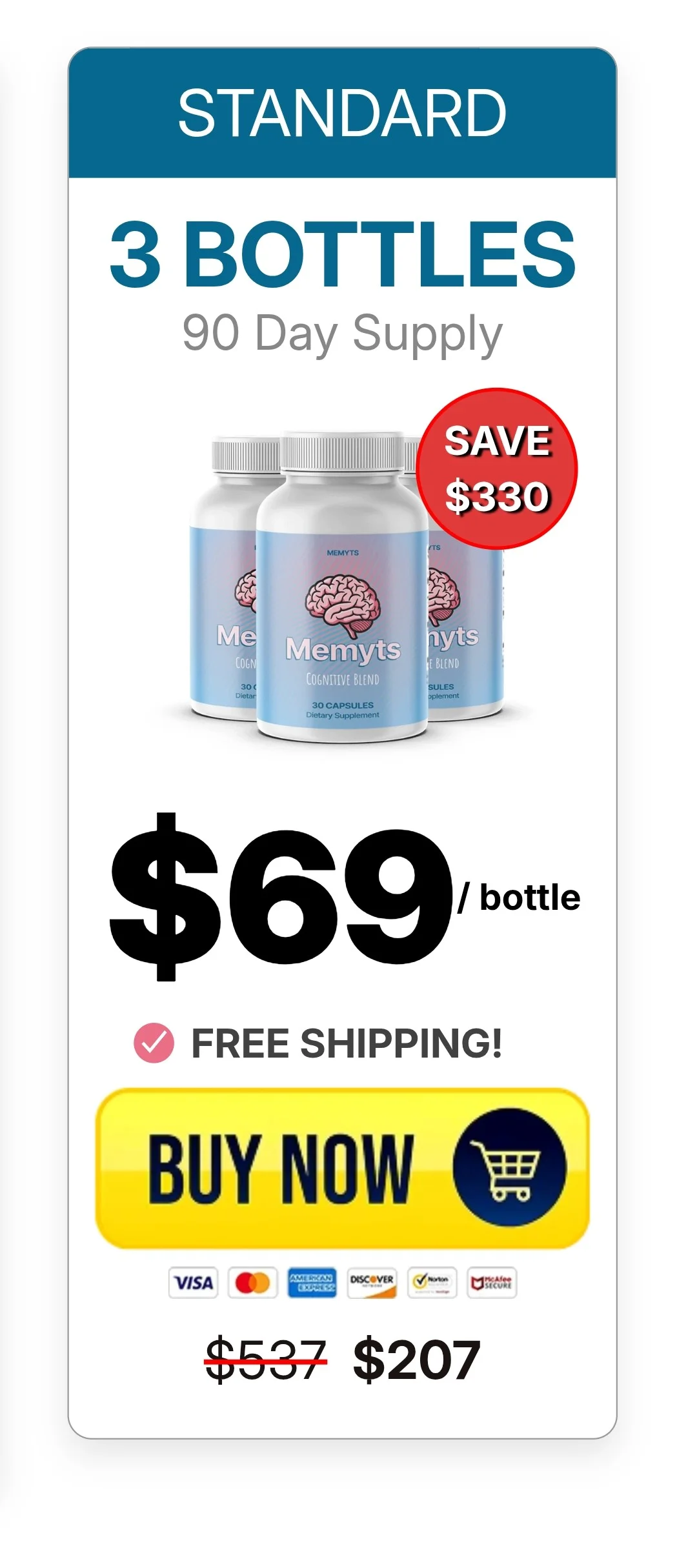 Memyts™ 3 bottles pricing